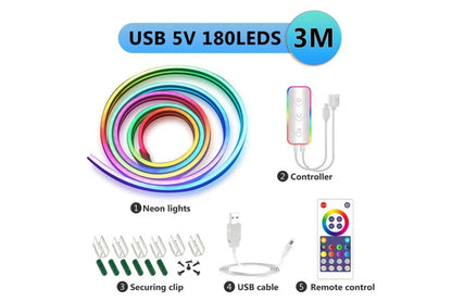 USB Bluetooth/Rgbic LED Neon Strip/10Ft/Music Sync