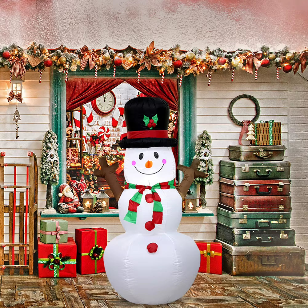 Inflatable LED Snowman Santa Toy with LED Light Decoration for 2024 Christmas Garden Holiday Party - 1.2/1.35/1.5/1.8M Height