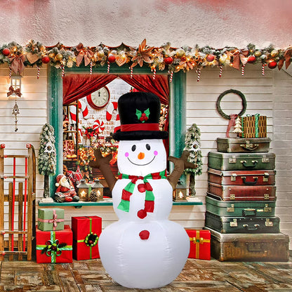 Inflatable LED Snowman Santa Toy with LED Light Decoration for 2024 Christmas Garden Holiday Party - 1.2/1.35/1.5/1.8M Height