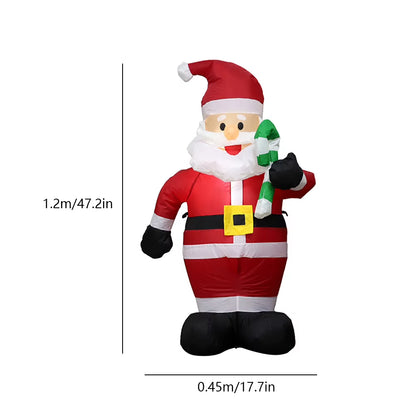 Inflatable LED Snowman Santa Toy with LED Light Decoration for 2024 Christmas Garden Holiday Party - 1.2/1.35/1.5/1.8M Height
