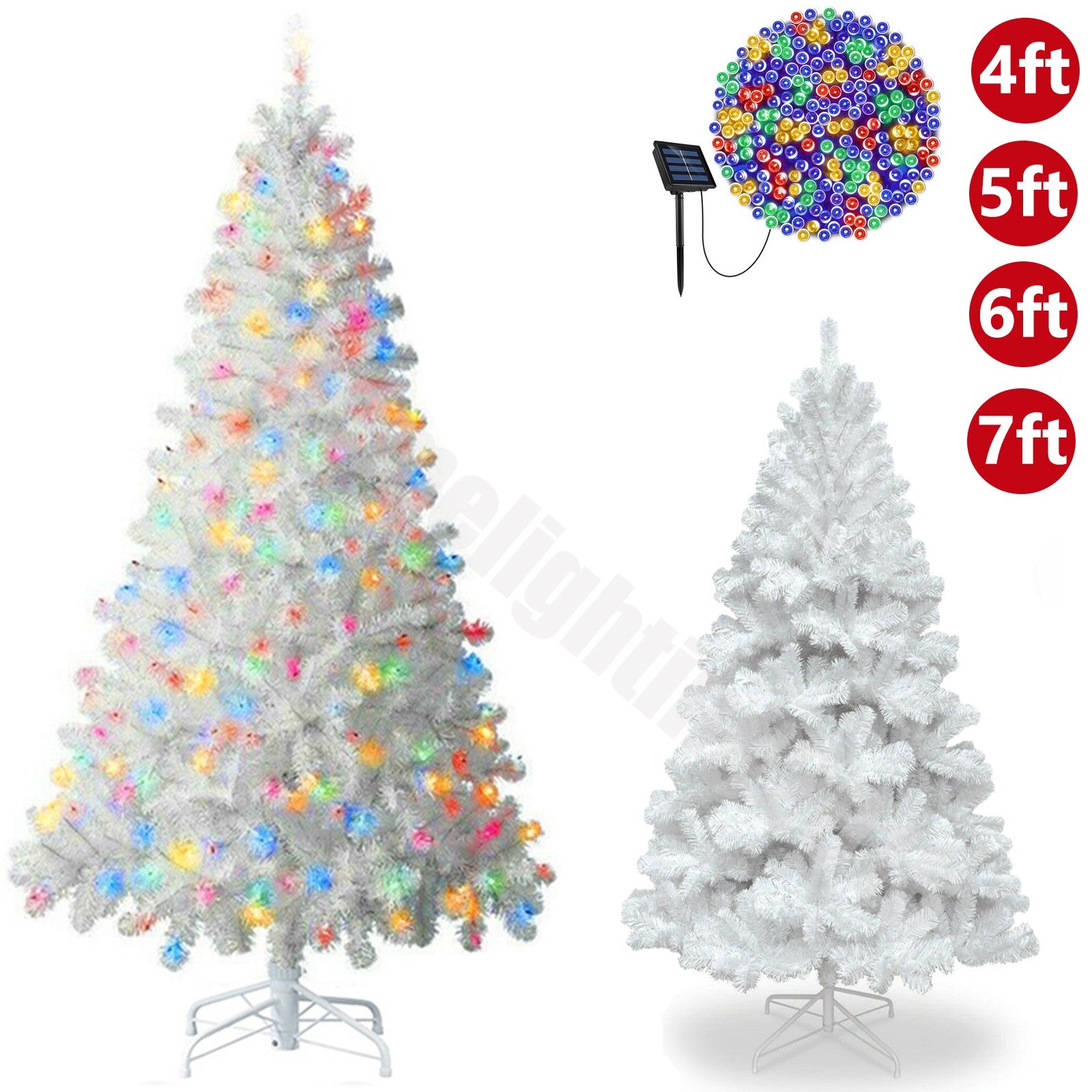 4/5/6/7FT Christmas Tree Green White Xmas Trees Decorations /W LED Fairy Lights