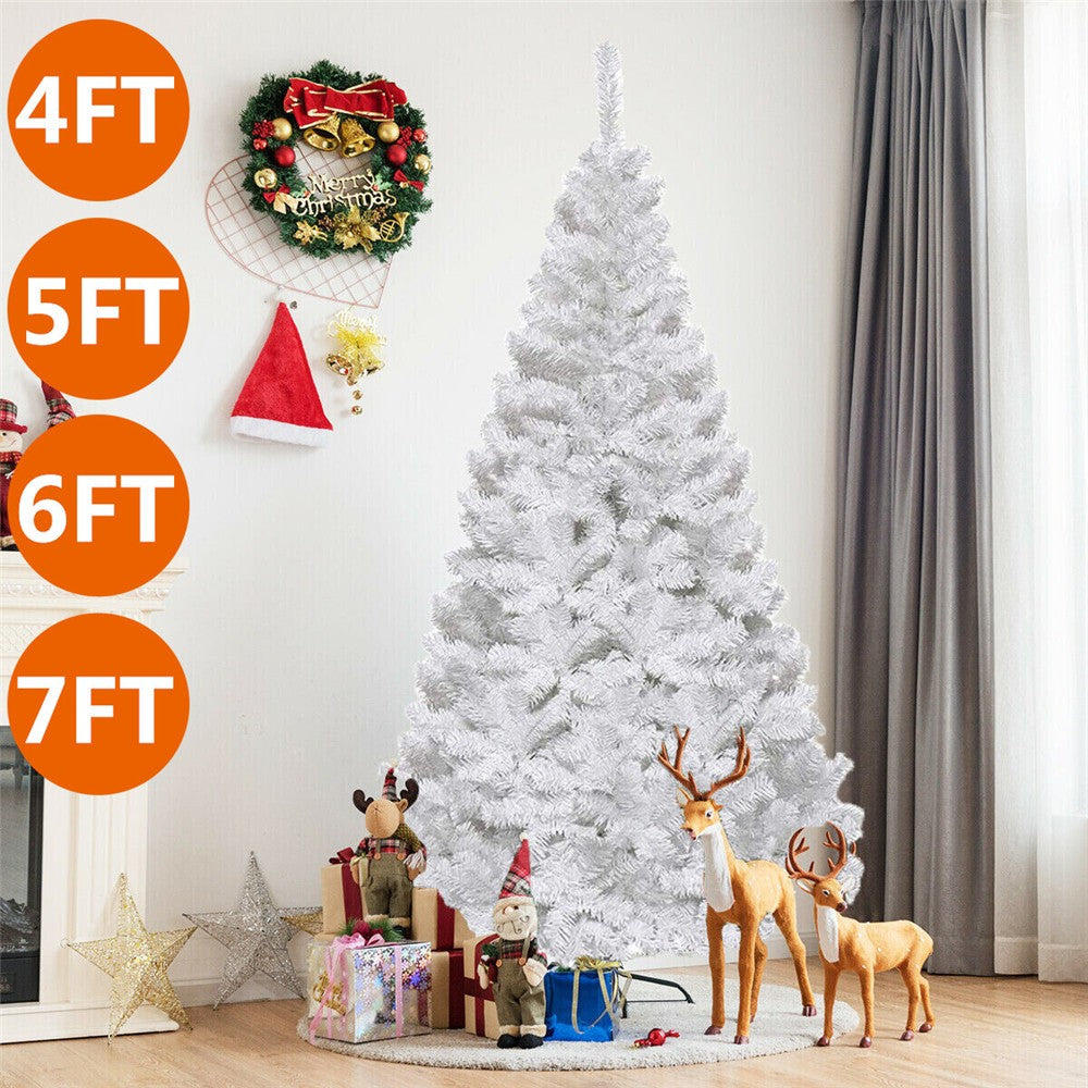 4/5/6/7FT Christmas Tree Green White Xmas Trees Decorations /W LED Fairy Lights
