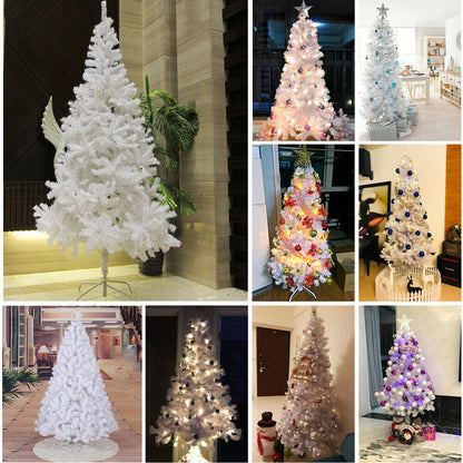 1.2M 1.5M 1.8M 2.1M White Christmas Tree with LED Fairy Lights Xmas Decoration