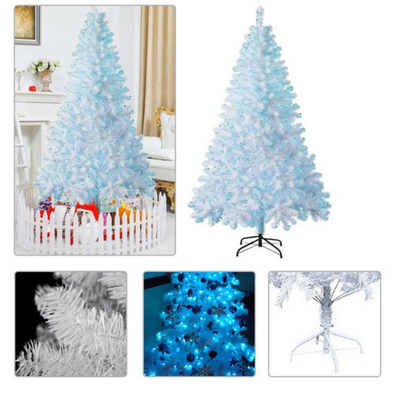4/5/6/7FT Christmas Tree Green White Xmas Trees Decorations /W LED Fairy Lights