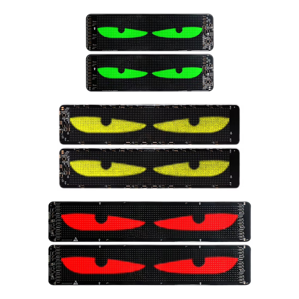 LED Car Dynamic Devil Eye Light Remote Control Car Demon Eyes Flexible Display Screen Light Bluetooth-Compatible for Car Windows