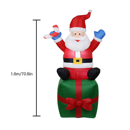 Inflatable LED Snowman Santa Toy with LED Light Decoration for 2024 Christmas Garden Holiday Party - 1.2/1.35/1.5/1.8M Height