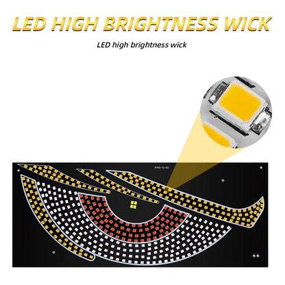 2Pcs LED Dynamic Demon Eyes Atmosphere Light USB Car Front Rear Windshield Glass Light 12 Modes for Car Decoration