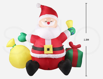 Santaco Inflatable Christmas Santa Lighted 1.8M Blow up Xmas Outdoor Decoration