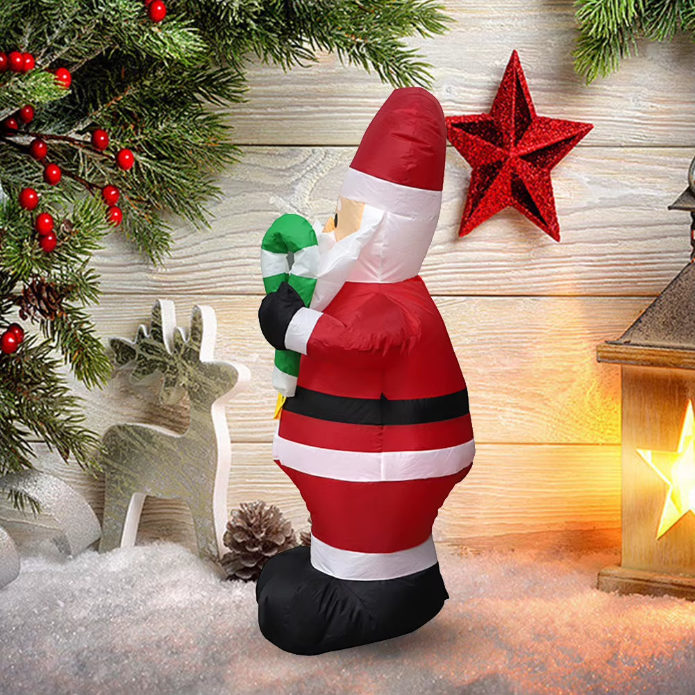 Inflatable LED Snowman Santa Toy with LED Light Decoration for 2024 Christmas Garden Holiday Party - 1.2/1.35/1.5/1.8M Height