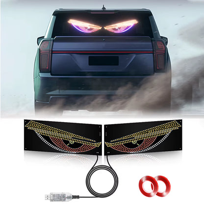 LED Car Dynamic Devil Eye Light Car Windshield Devil Eye Light Car Demon Eyes Flexible Display Screen Light for Car Windows