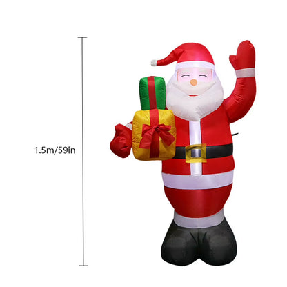 Inflatable LED Snowman Santa Toy with LED Light Decoration for 2024 Christmas Garden Holiday Party - 1.2/1.35/1.5/1.8M Height