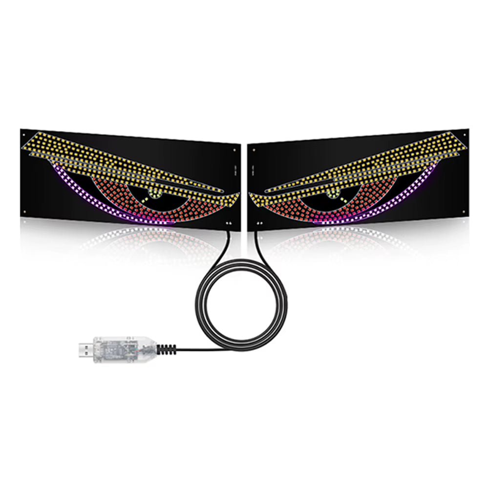 LED Car Dynamic Devil Eye Light Car Windshield Devil Eye Light Car Demon Eyes Flexible Display Screen Light for Car Windows