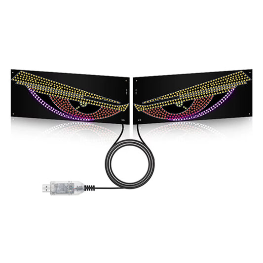 LED Car Dynamic Devil Eye Light Car Windshield Devil Eye Light Car Demon Eyes Flexible Display Screen Light for Car Windows