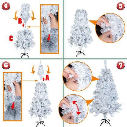 1.2M 1.5M 1.8M 2.1M White Christmas Tree with LED Fairy Lights Xmas Decoration