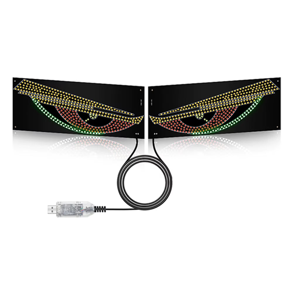 LED Car Dynamic Devil Eye Light Car Windshield Devil Eye Light Car Demon Eyes Flexible Display Screen Light for Car Windows