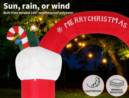 Santaco Giant Christmas Inflatable Arch Way 3M Outdoor Decoration 21 LED Light