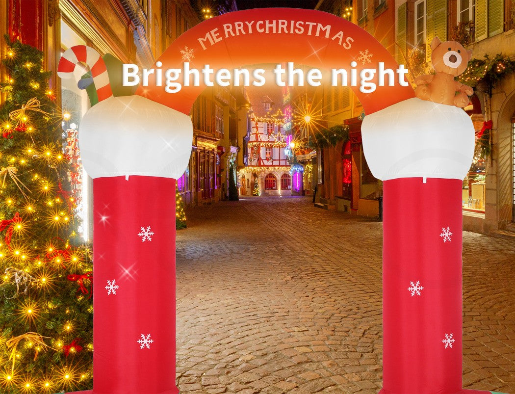 Santaco Giant Christmas Inflatable Arch Way 3M Outdoor Decoration 21 LED Light