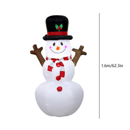 Inflatable LED Snowman Santa Toy with LED Light Decoration for 2024 Christmas Garden Holiday Party - 1.2/1.35/1.5/1.8M Height