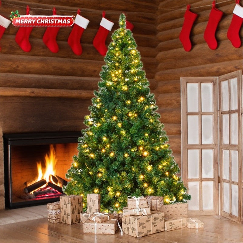 4/5/6/7FT Christmas Tree Green White Xmas Trees Decorations /W LED Fairy Lights