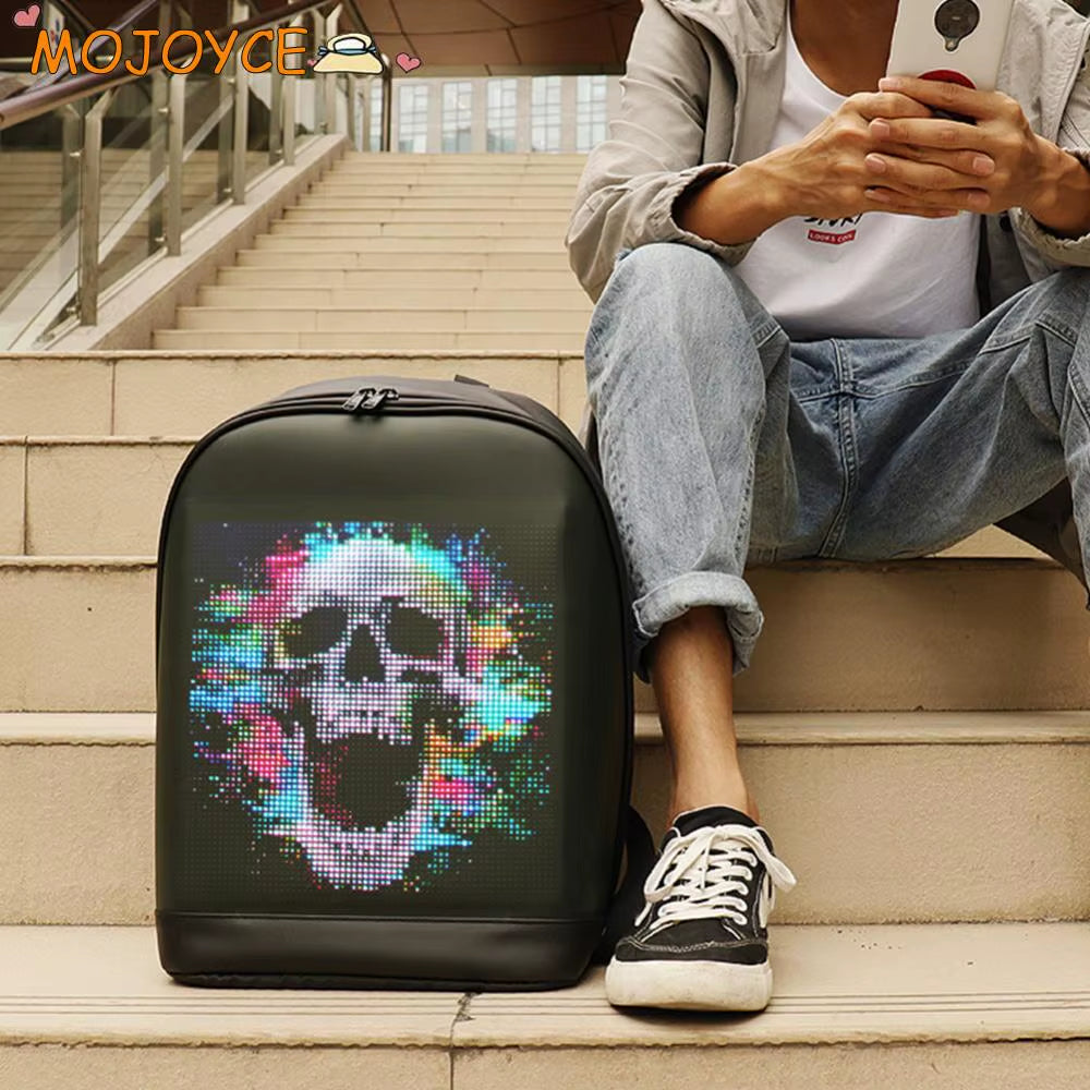 Outdoor Walking Billboard Wifi Bags LED Display Screen Backpack Business Travel Laptop Bag Multi-Function School Bag