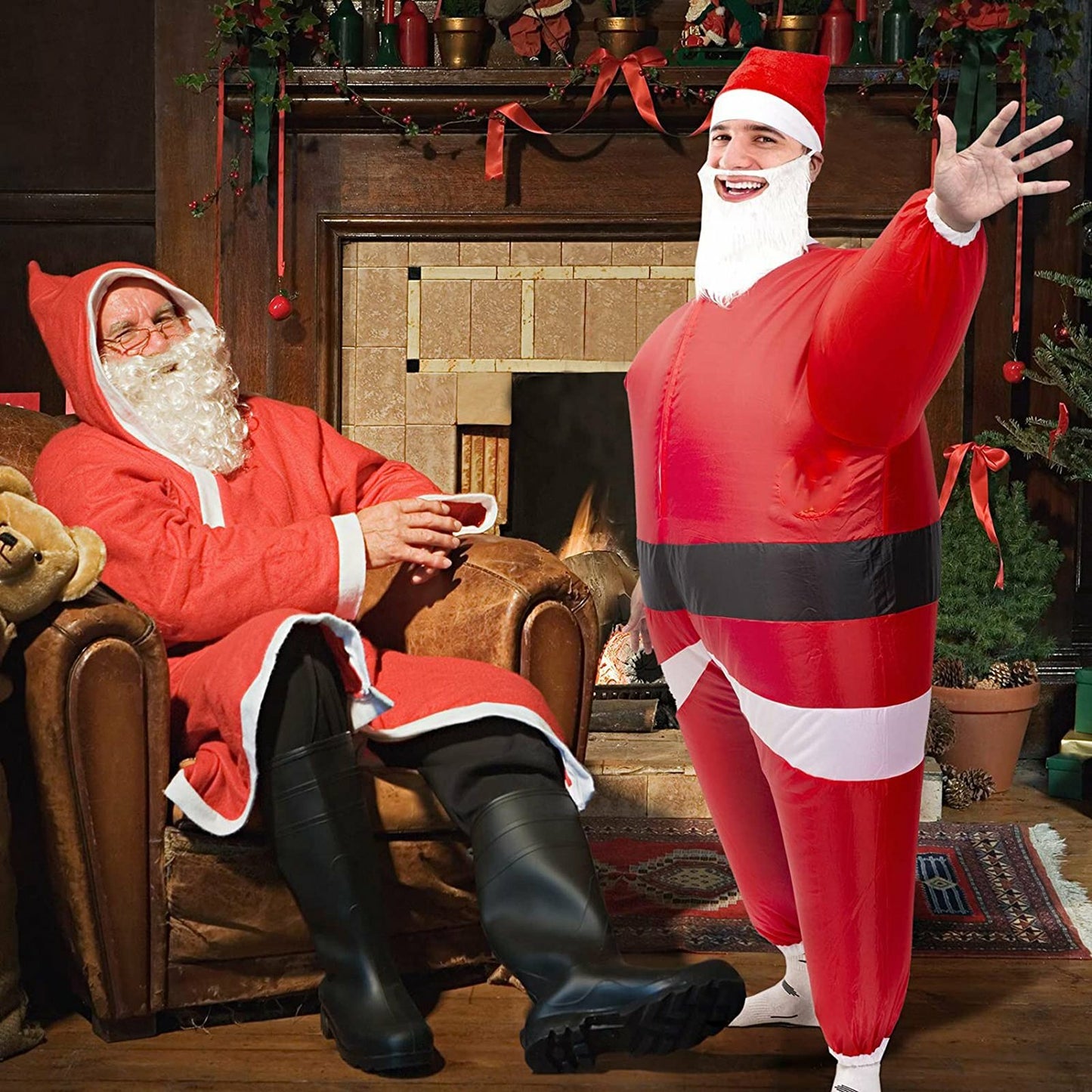 1X 200Cm Inflatable Santa Christmas Costume Cosplay Xmas Fancy Dress Suit Party