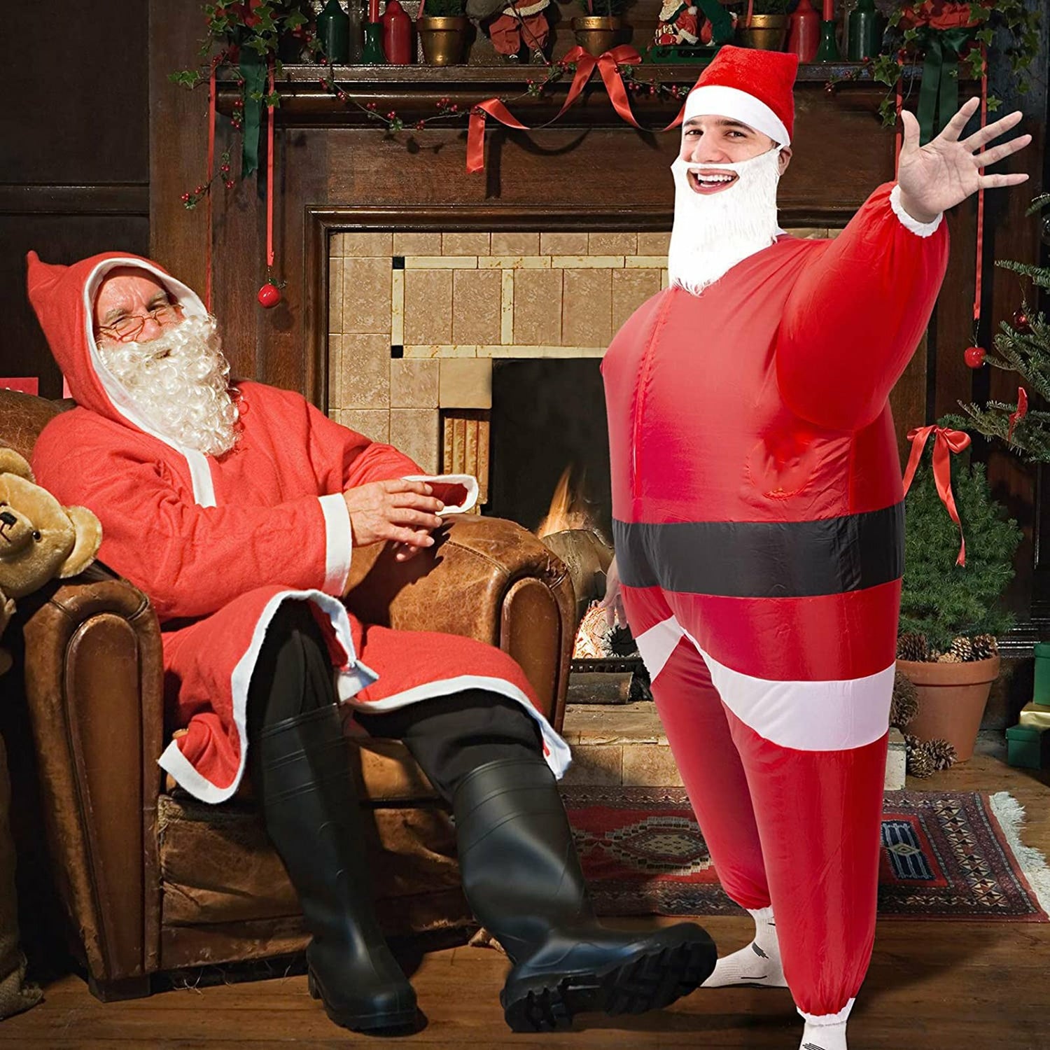 1X 200Cm Inflatable Santa Christmas Costume Cosplay Xmas Fancy Dress Suit Party