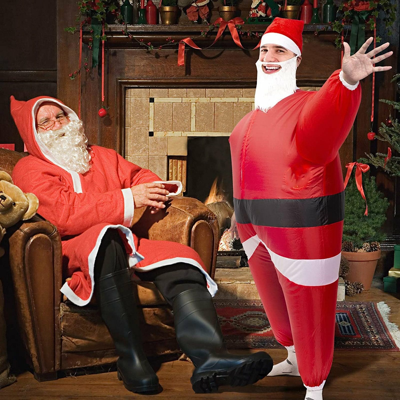 1X 200Cm Inflatable Santa Christmas Costume Cosplay Xmas Fancy Dress Suit Party