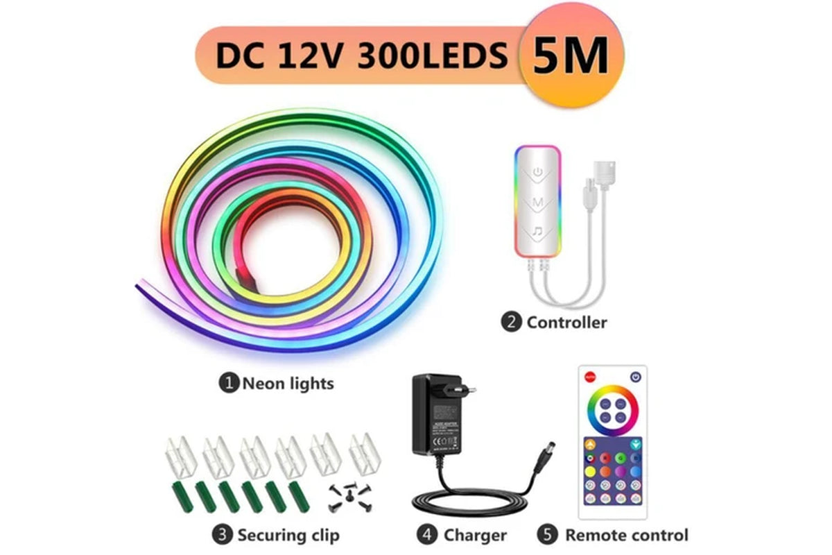 Bluetooth/Rgbic LED Neon Strip/16.4Ft/Music Sync