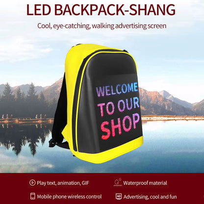 Women Print Bag Travel Laptop Bag LED Screen Display Backpack Wireless Business Travel Laptop School Bag Women Men