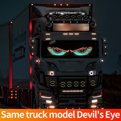 2Pcs LED Dynamic Demon Eyes Atmosphere Light USB Car Front Rear Windshield Glass Light 12 Modes for Car Decoration