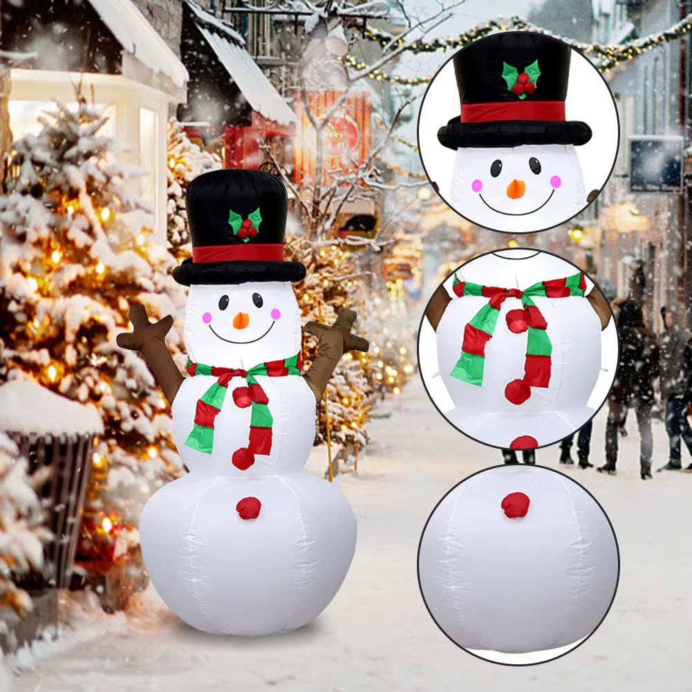 Inflatable LED Snowman Santa Toy with LED Light Decoration for 2024 Christmas Garden Holiday Party - 1.2/1.35/1.5/1.8M Height