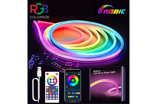 USB Bluetooth/Rgbic LED Neon Strip/10Ft/Music Sync