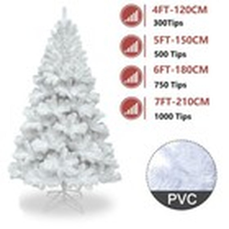 4/5/6/7FT Christmas Tree Green White Xmas Trees Decorations /W LED Fairy Lights