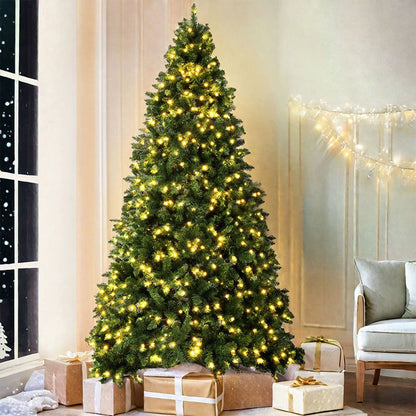 4/5/6/7FT Christmas Tree Green White Xmas Trees Decorations /W LED Fairy Lights