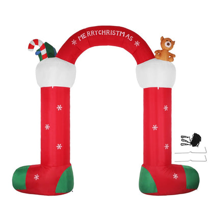Santaco Giant Christmas Inflatable Arch Way 3M Outdoor Decoration 21 LED Light