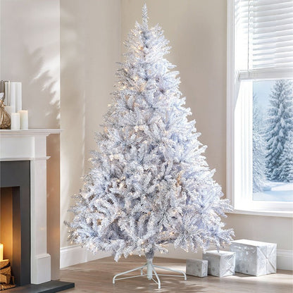 4/5/6/7FT Christmas Tree Green White Xmas Trees Decorations /W LED Fairy Lights