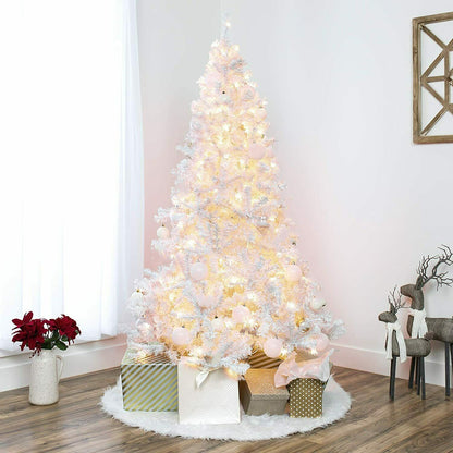 4/5/6/7FT Christmas Tree Green White Xmas Trees Decorations /W LED Fairy Lights