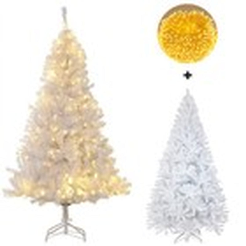 4/5/6/7FT Christmas Tree Green White Xmas Trees Decorations /W LED Fairy Lights