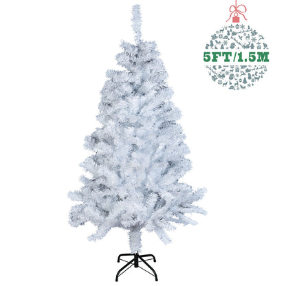 1.2M 1.5M 1.8M 2.1M White Christmas Tree with LED Fairy Lights Xmas Decoration