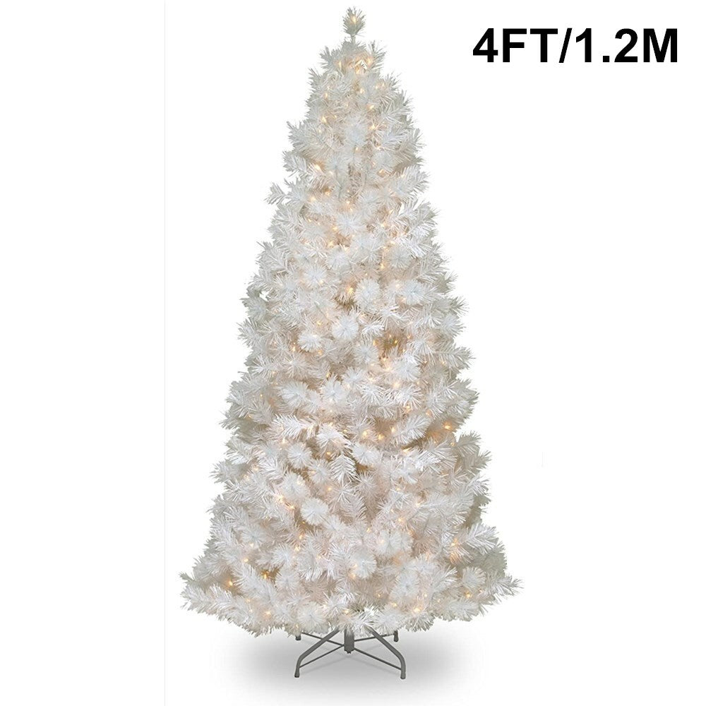 1.2M 1.5M 1.8M 2.1M White Christmas Tree with LED Fairy Lights Xmas Decoration