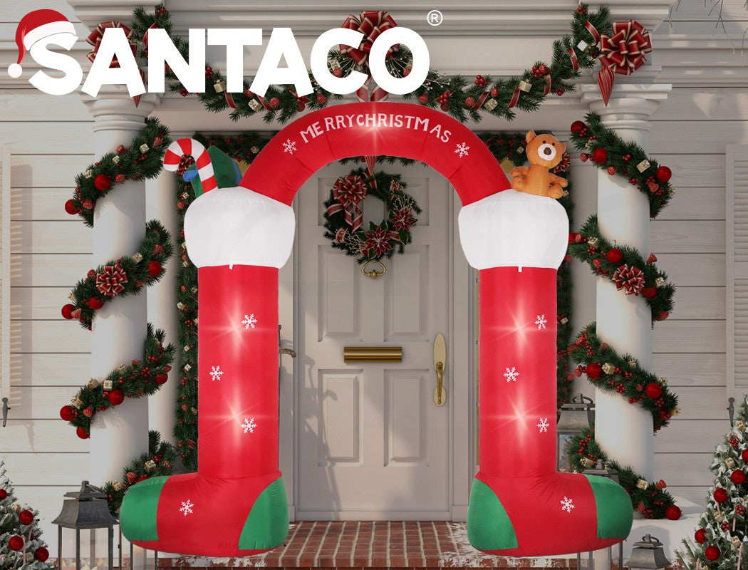 Santaco Giant Christmas Inflatable Arch Way 3M Outdoor Decoration 21 LED Light