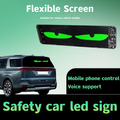 LED Car Dynamic Devil Eye Light Remote Control Car Demon Eyes Flexible Display Screen Light Bluetooth-Compatible for Car Windows