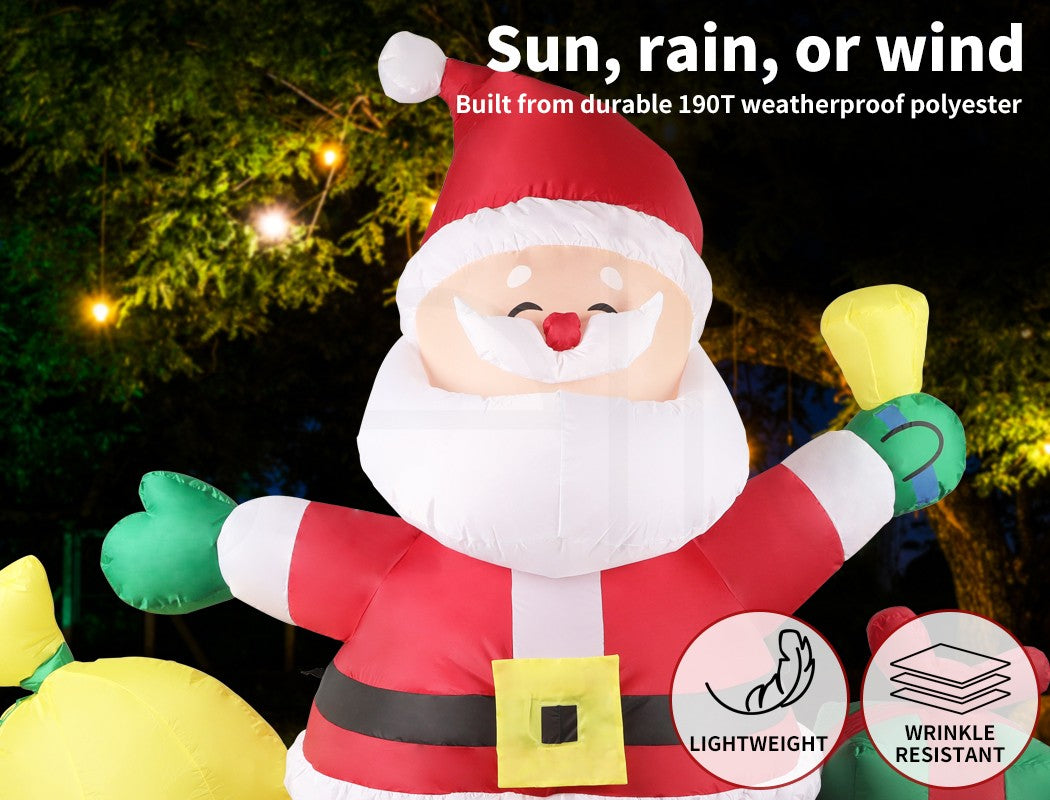 Santaco Inflatable Christmas Santa Lighted 1.8M Blow up Xmas Outdoor Decoration