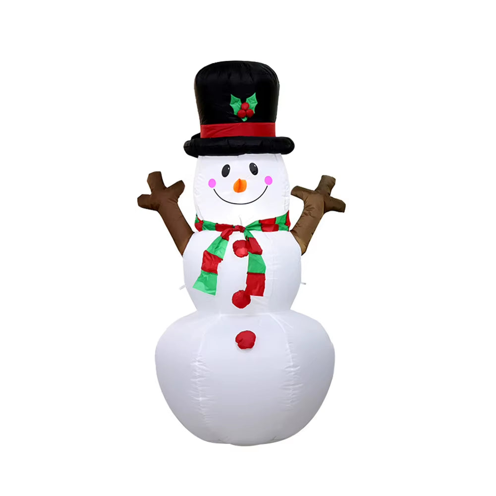 Inflatable LED Snowman Santa Toy with LED Light Decoration for 2024 Christmas Garden Holiday Party - 1.2/1.35/1.5/1.8M Height