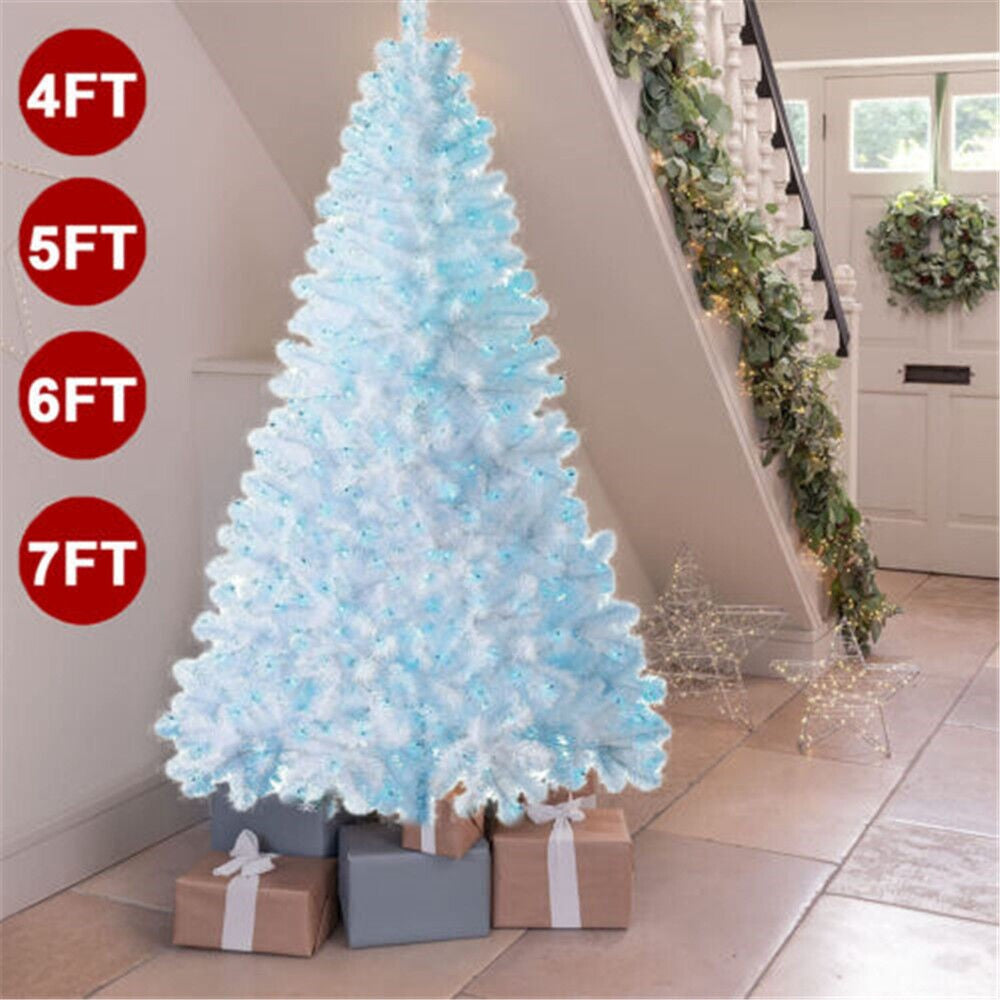 4/5/6/7FT Christmas Tree Green White Xmas Trees Decorations /W LED Fairy Lights