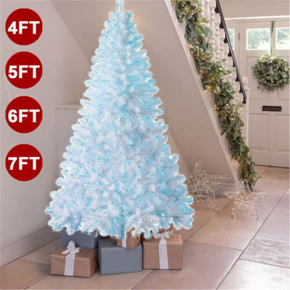 4/5/6/7FT Christmas Tree Green White Xmas Trees Decorations /W LED Fairy Lights
