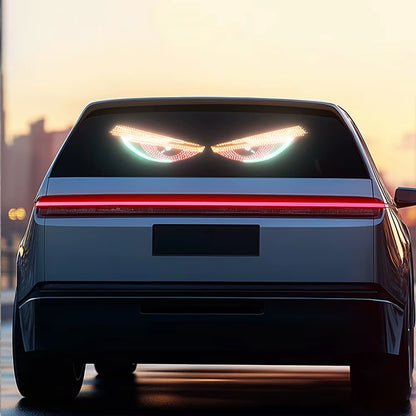 LED Car Dynamic Devil Eye Light Car Windshield Devil Eye Light Car Demon Eyes Flexible Display Screen Light for Car Windows