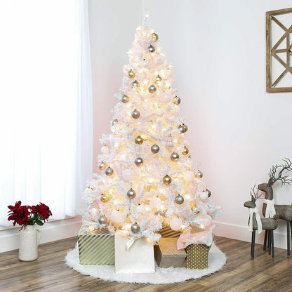 4/5/6/7FT Christmas Tree Green White Xmas Trees Decorations /W LED Fairy Lights