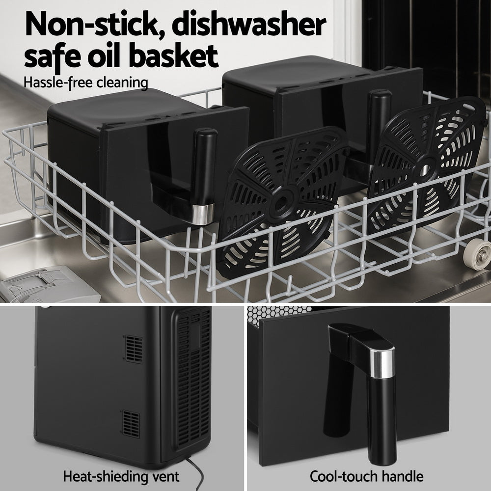 Devanti Air Fryer Oven 11L Dual Zone Fryers