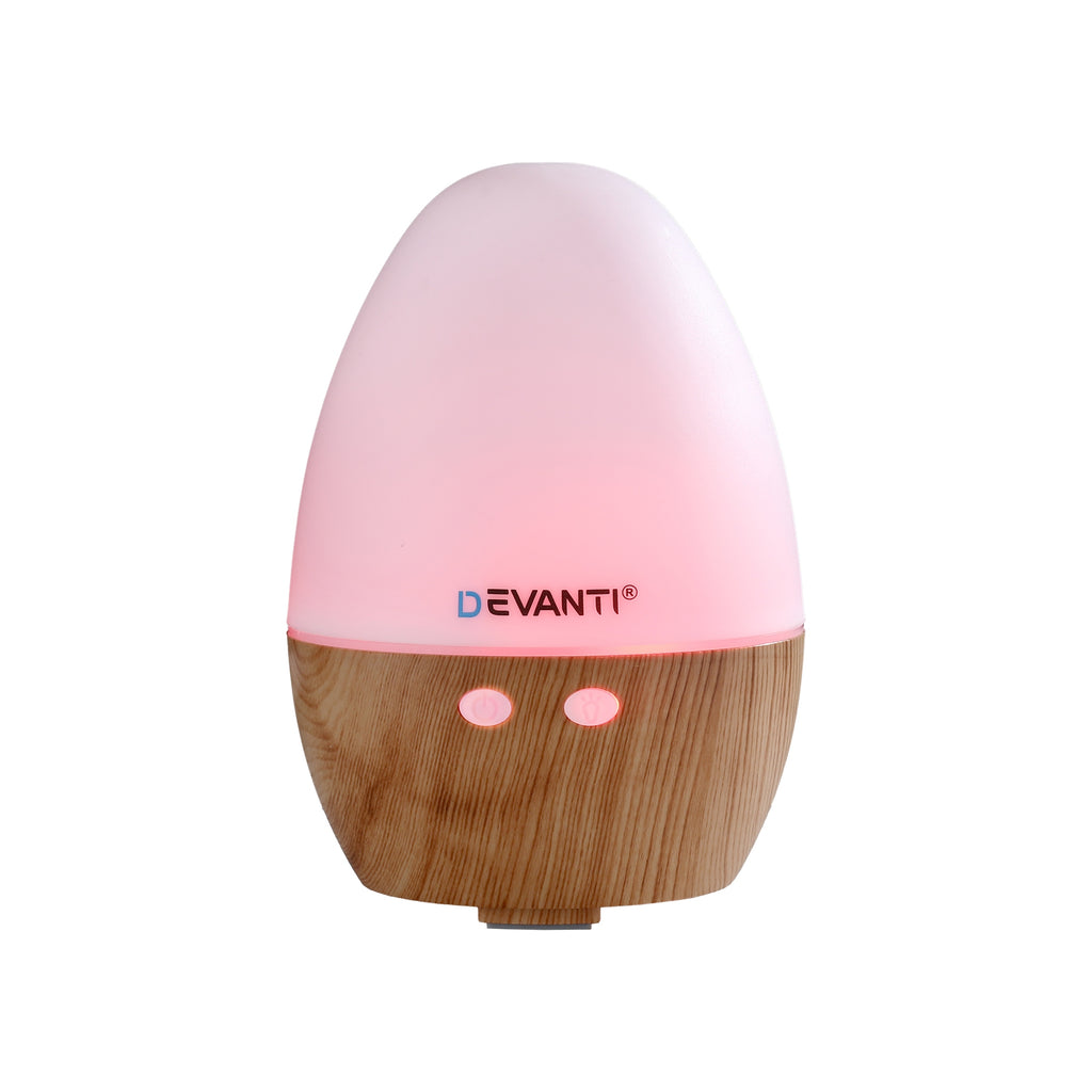 Devanti Ultrasonic Aroma Diffuser Aromatherapy 130ml LED Lights Iron Humidifier Forest